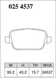 DIXCEL Rear Brake Pads – Ford Focus RS (LV) / Kuga (TE/TF) / Mondeo (MB/MC)