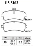 DIXCEL Rear Brake Pads – Mercedes-AMG C63 (W205) / C63 S (W205)