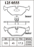 DIXCEL Rear Brake Pads – BMW M3 (E30 / E36) / BMW M5 (E34) / BMW Z3 M