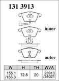 DIXCEL Front Brake Pads – VW Golf R (Mk6) / Scirocco R / Audi S3 (8P)