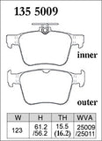 DIXCEL Rear Brake Pads – VW Golf GTI / R (Mk7) / T-Roc R (A1) / Tiguan R (AD) / Audi S3 (8V)