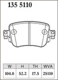 DIXCEL Rear Brake Pads - Audi Q3 (8U) / VW Polo GTI (AW1) / VW Caddy IV (SA)
