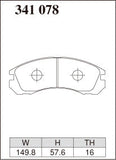 Dixcel Front Brake Pads - Mitsubishi Lancer Evo I/II/III (CD9A/CE9A) / Evo IV (CN9A) / Evo V/VI RS (CP9A) / Evo VII/VIII/IX RS (CT9A) / Evo X RS (CZ4A) - 341078